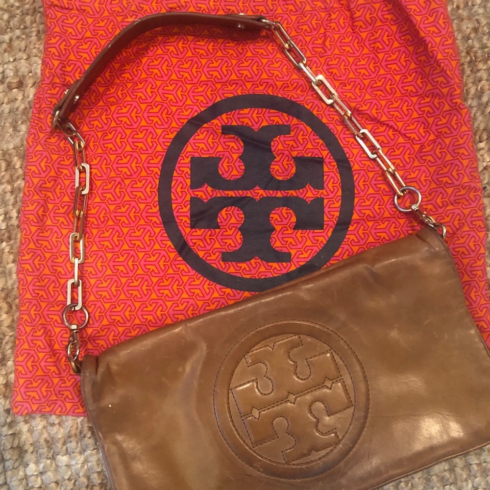 Tory Burch Reva Purse in Tan Leather